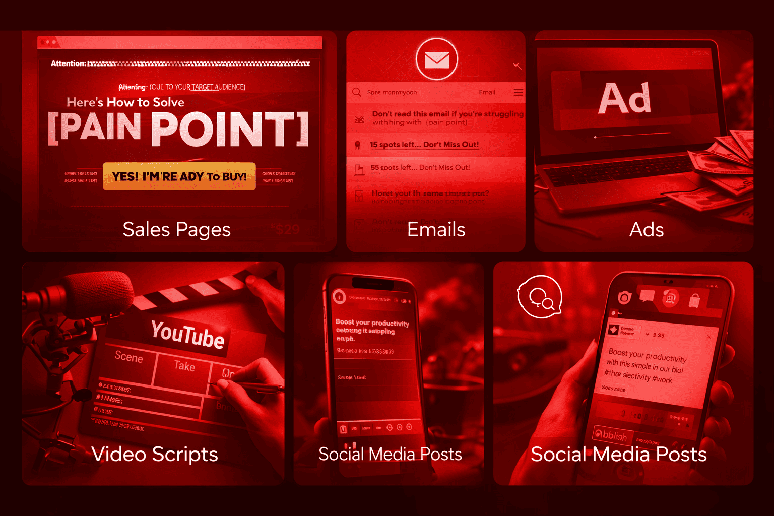 Tipos de Copy que incluye Your Copy partner