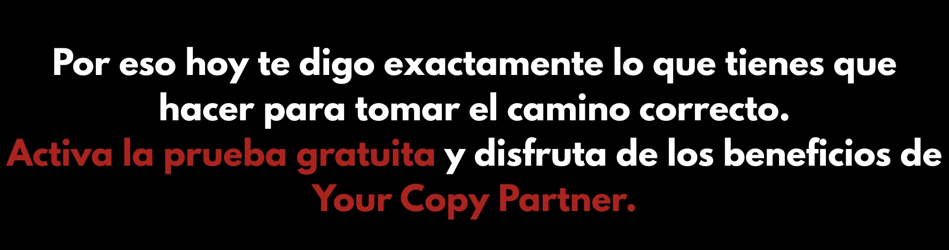 activa la prueba gratuita de Your copy partner